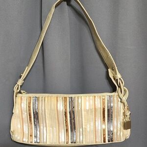 Liz Claiborne striped sequined hobo purse.